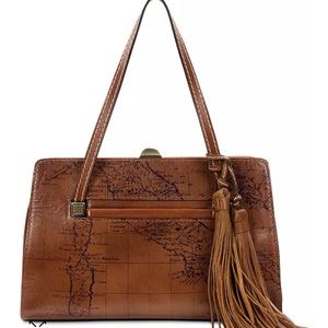 NWT Patricia Nash Doppia Convertible Satchel Tan/Black